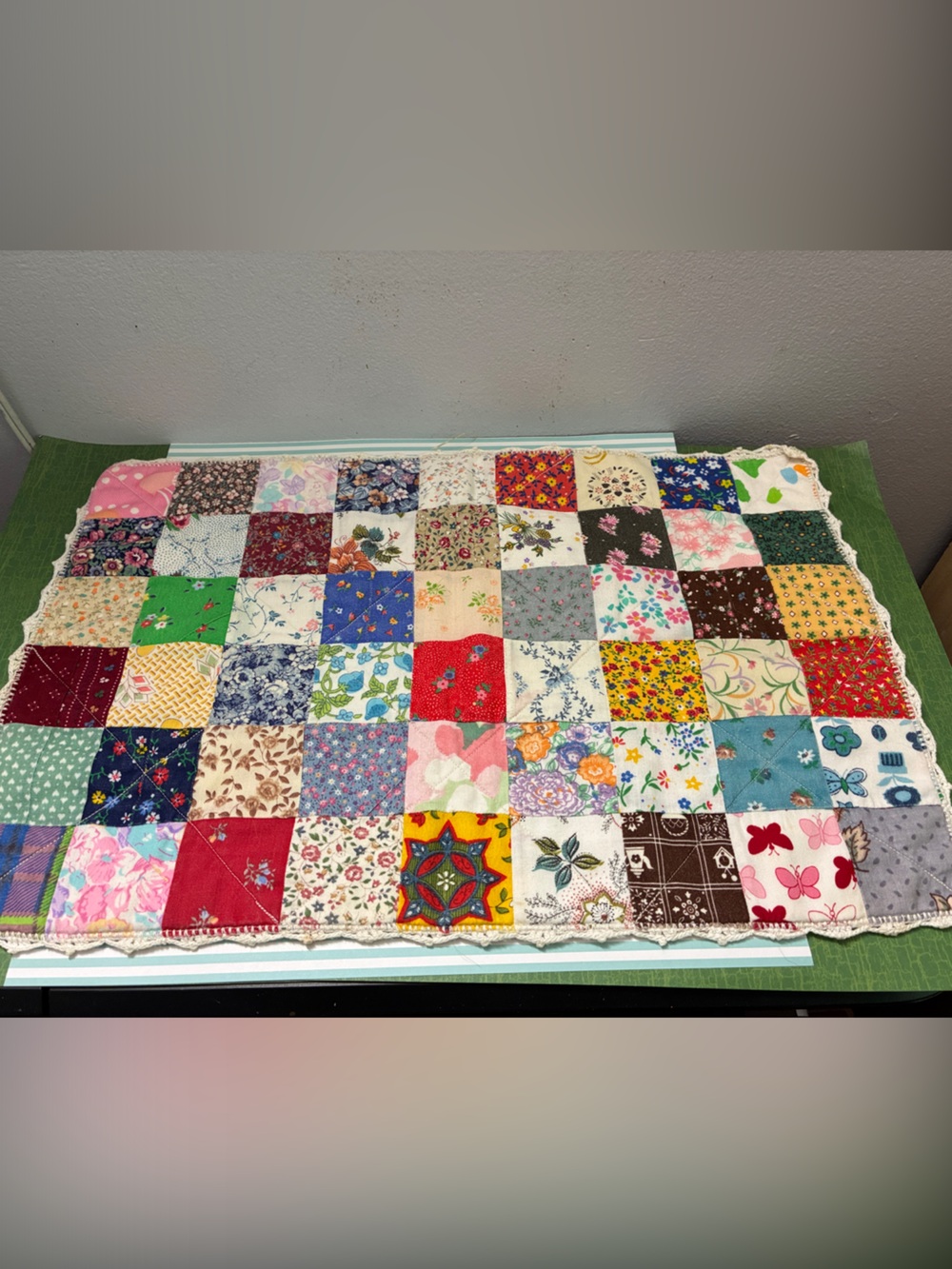 Handmade Multicolor Patchwork Placemat or Hot Mat for Kitchen table